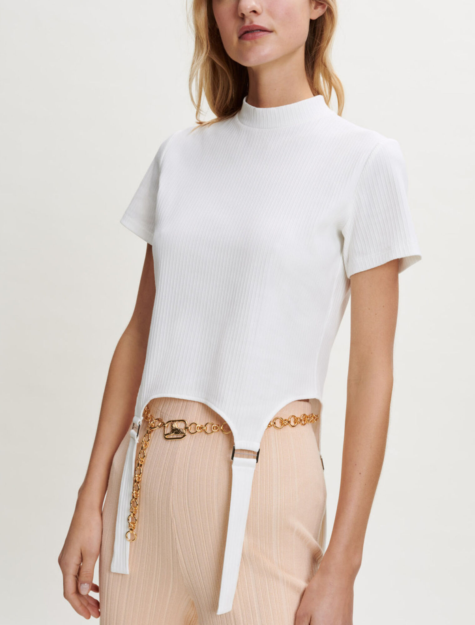 T-Shirt mit Lingerie-Details