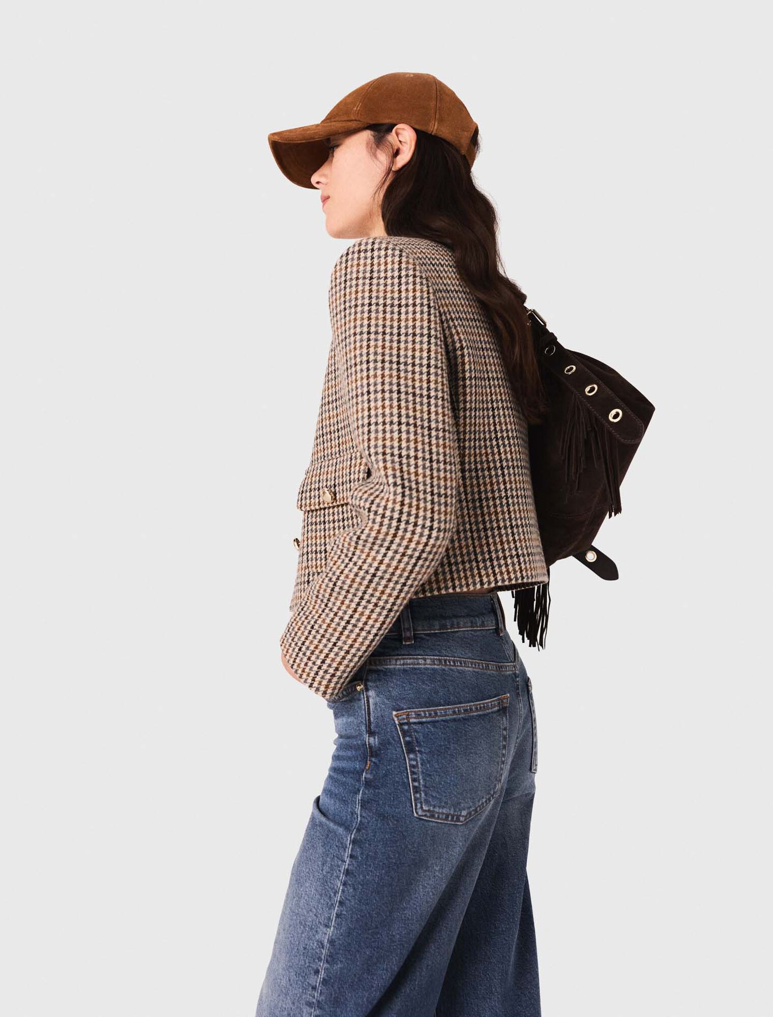 Kurze karierte Jacke