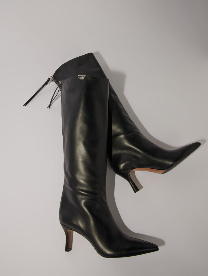 Spitze Lederstiefeletten