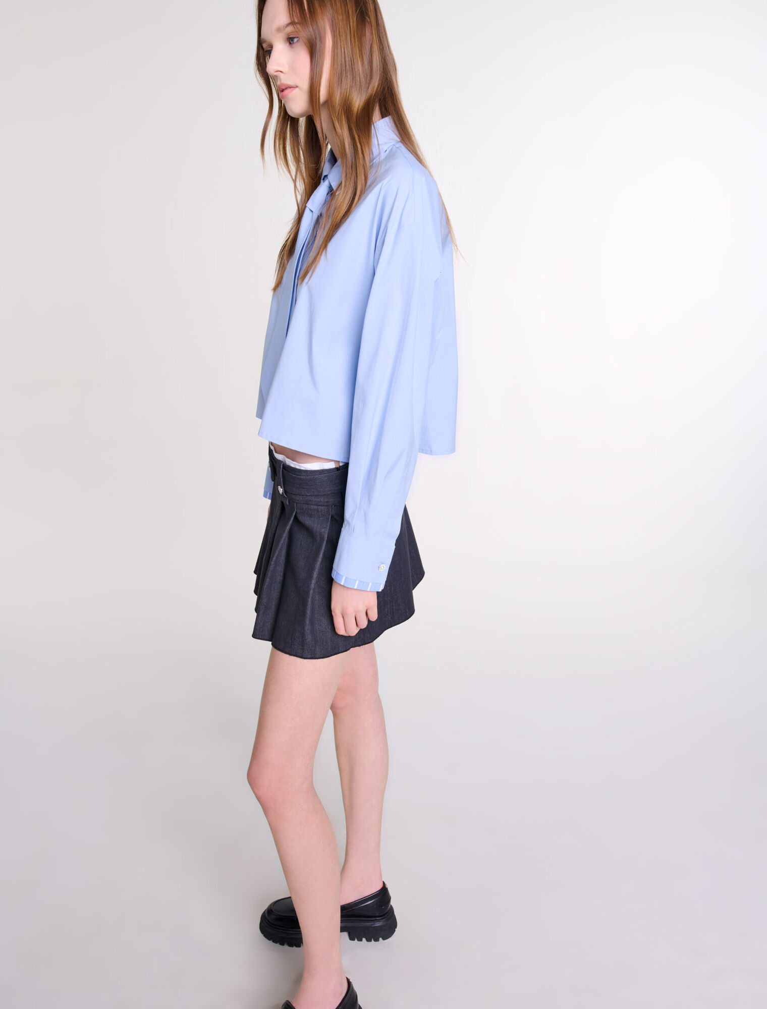 Schwarzer Minirock mit Jeans-Optik