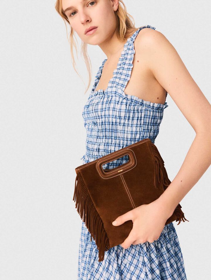 Gesmoktes Baumwolltop mit Strass