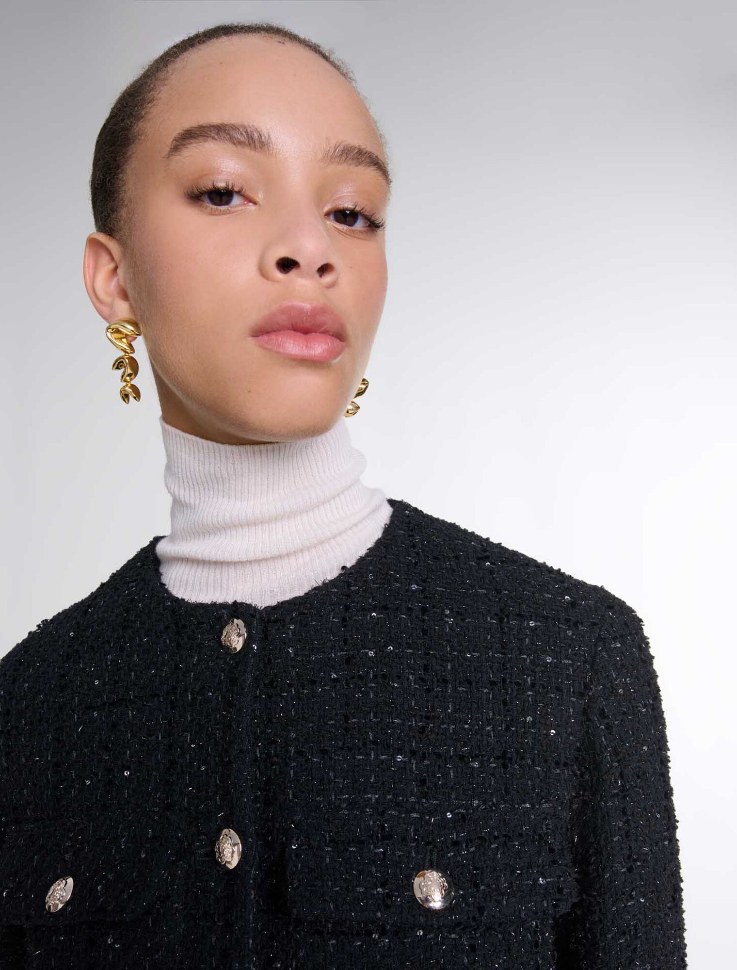 Tweedjacke mit Pailletten
