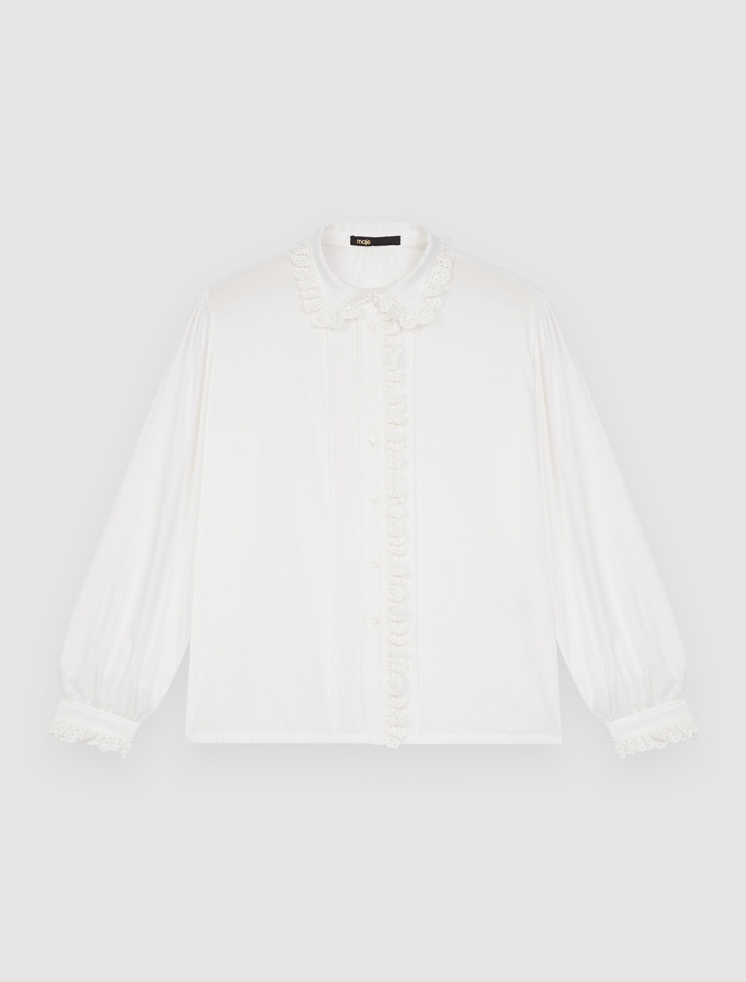 Bluse aus Voile, mit Bubikragen