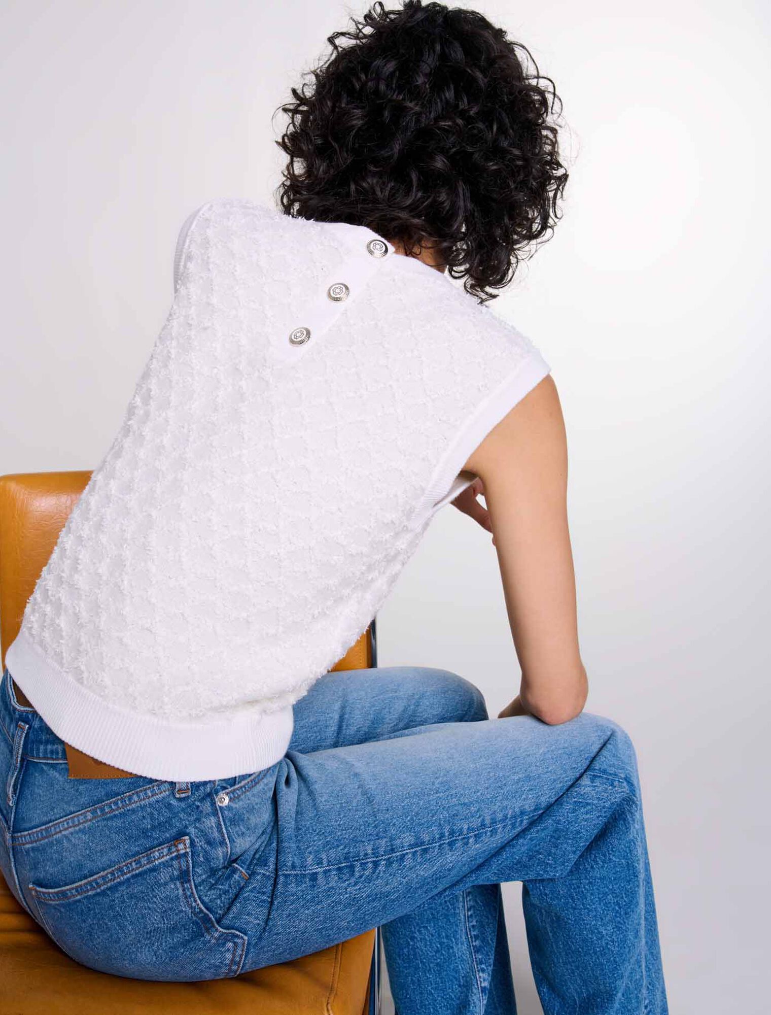 Ärmelloser Strickpullover