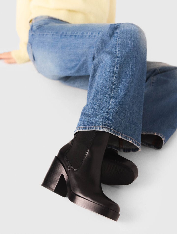 Leder-Chelsea-Boot mit Absatz