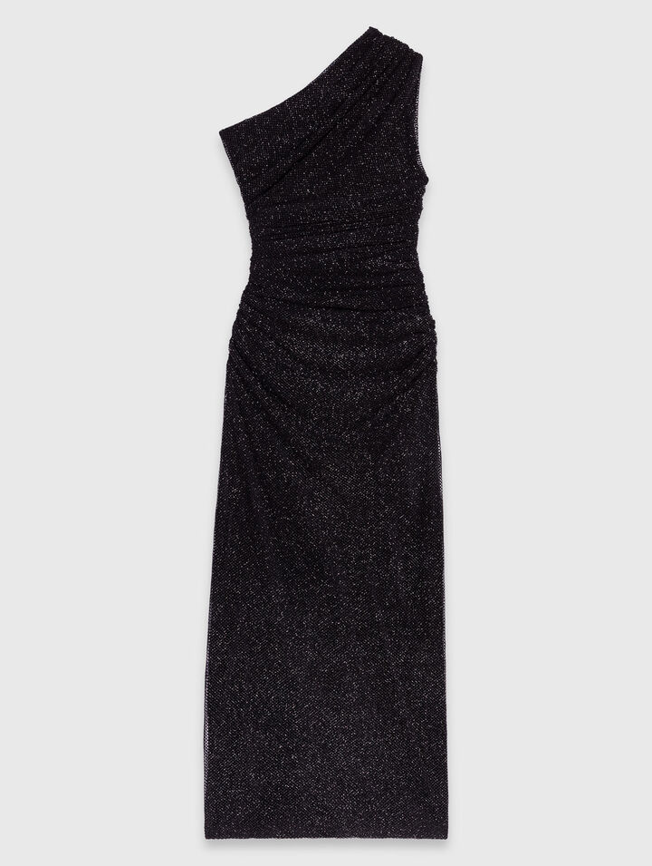 Asymmetrisches Strickkleid mit Strass