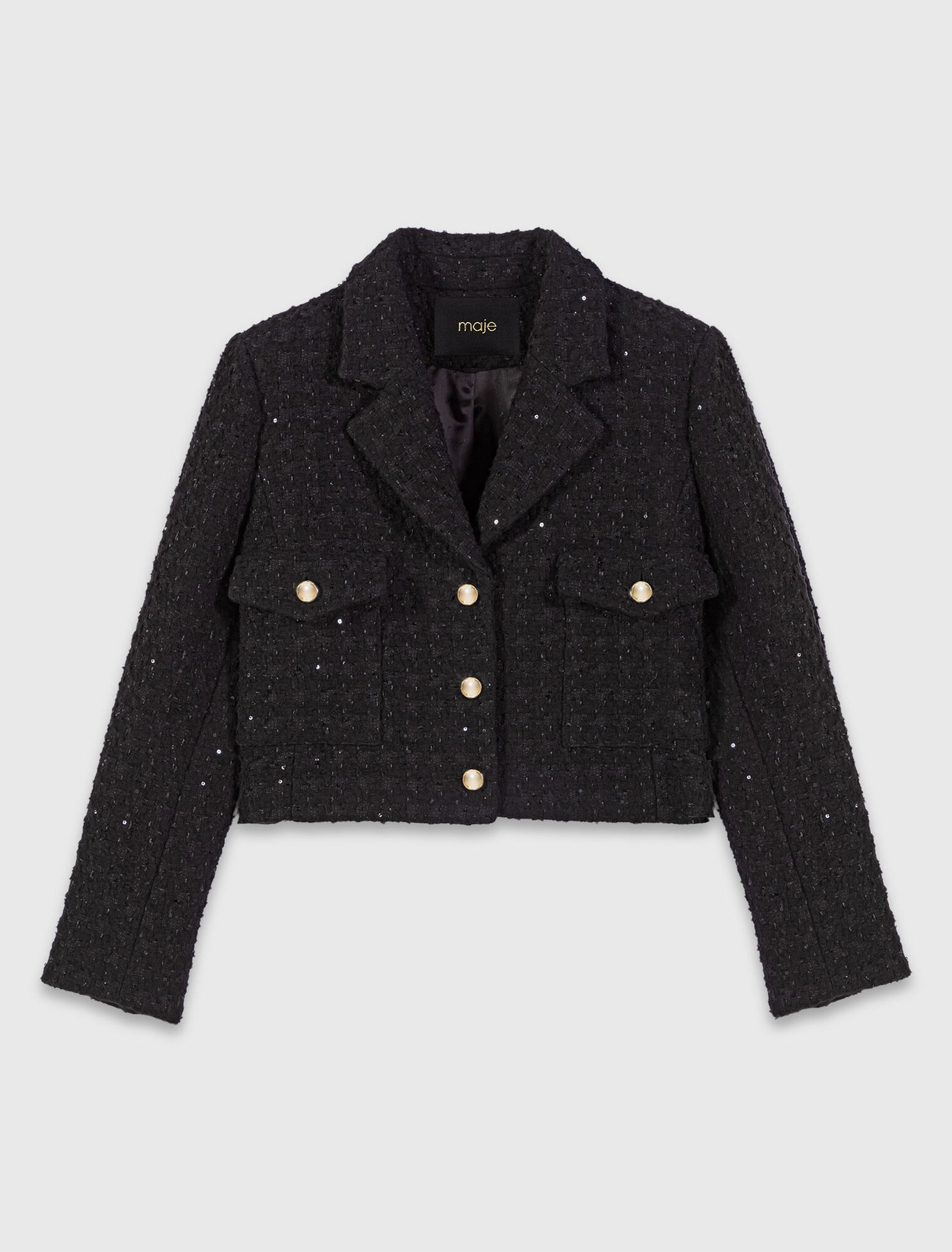 Kurze Tweed-Jacke mit Strass