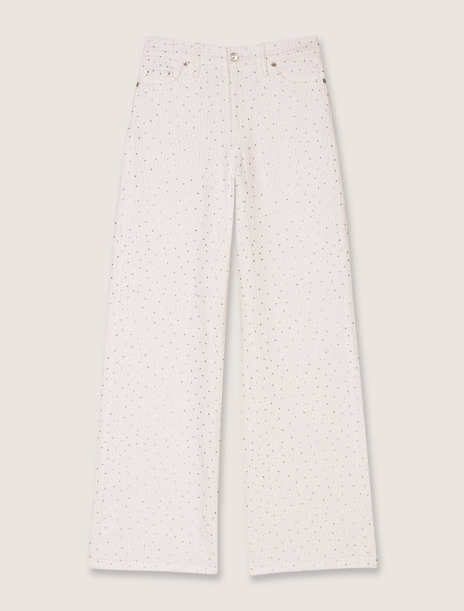Weite Jeans mit Strass-Schmuck