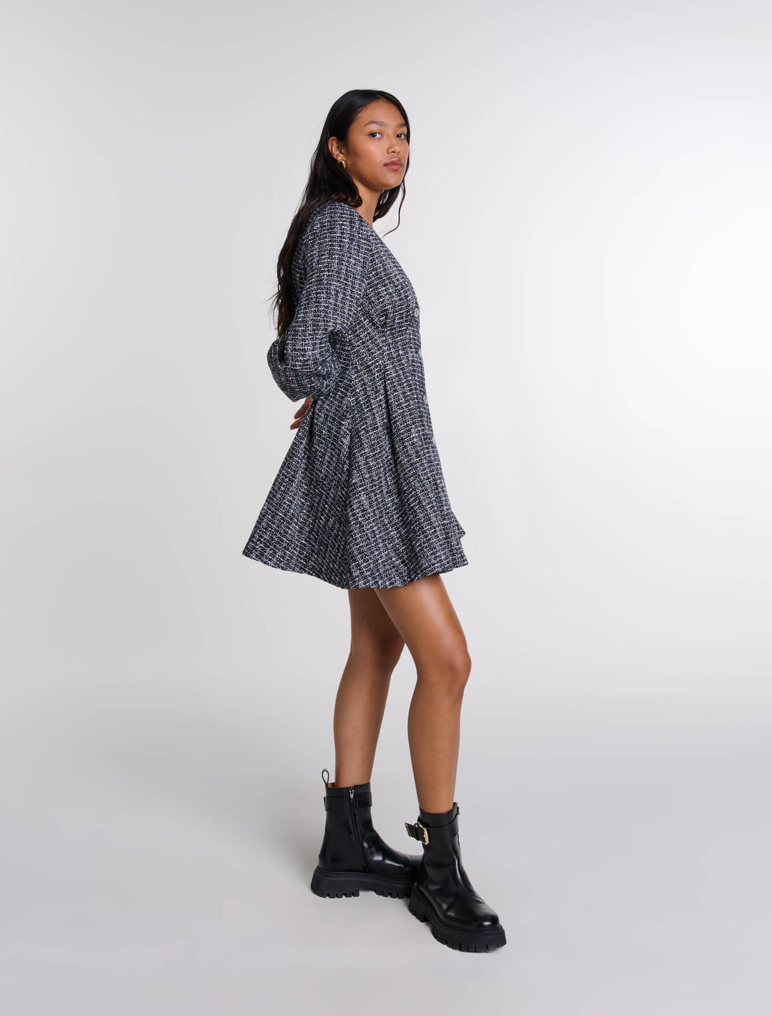 Kurzes Tweedkleid