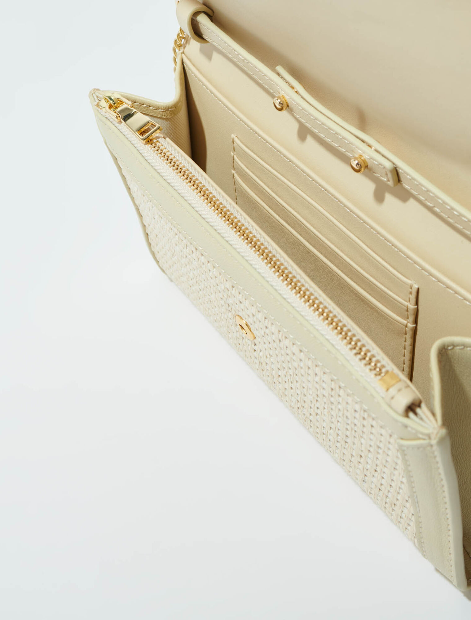 Clutch mit Kette in Bast-Optik