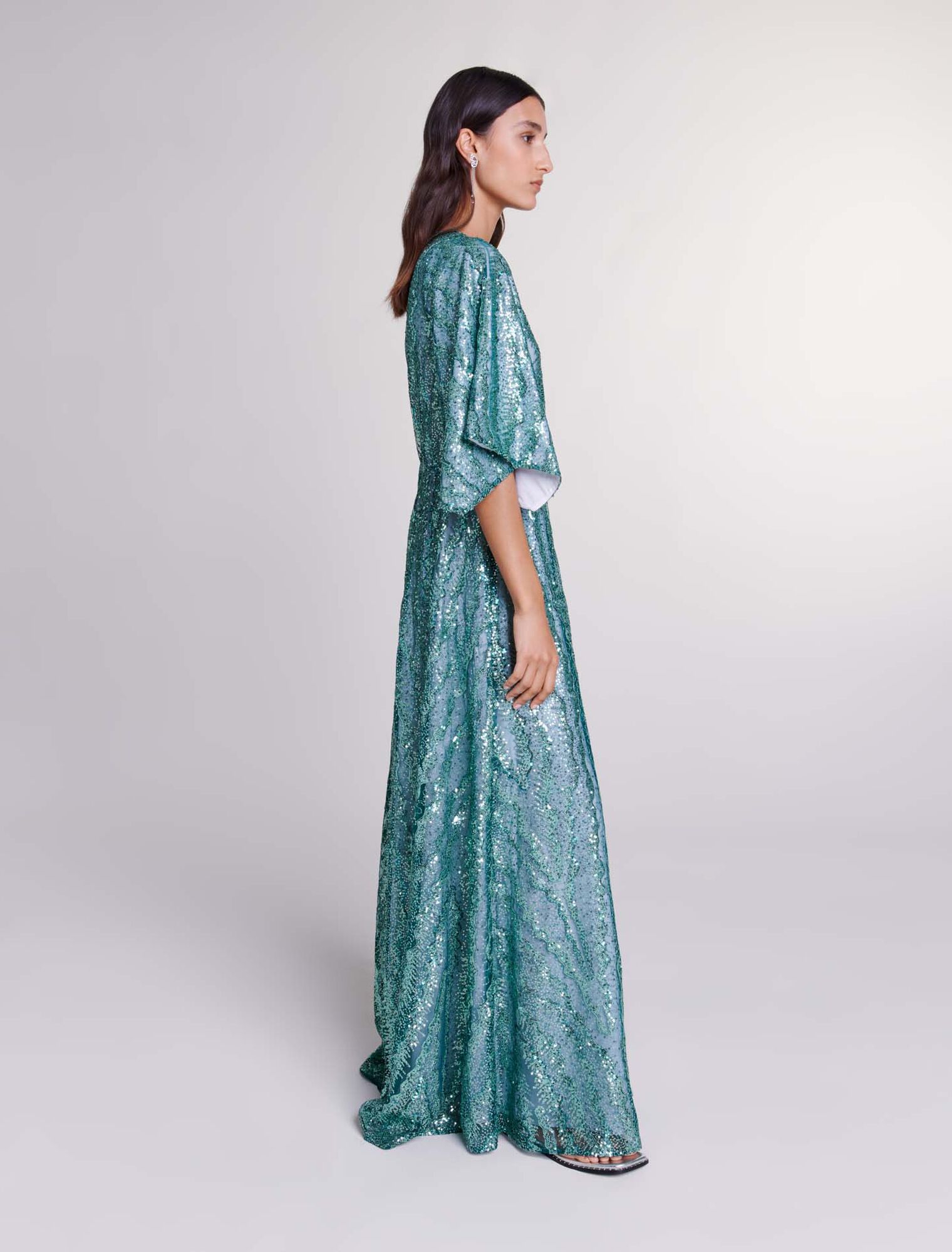 Langes Pailletten-Kleid