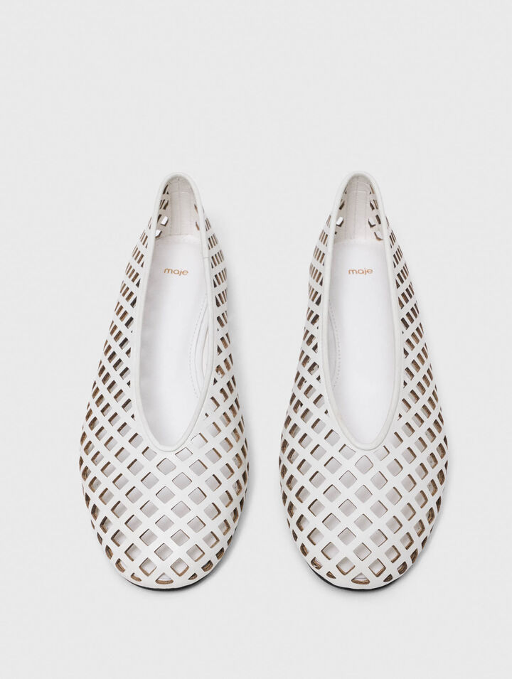 Perforierte Lederballerinas
