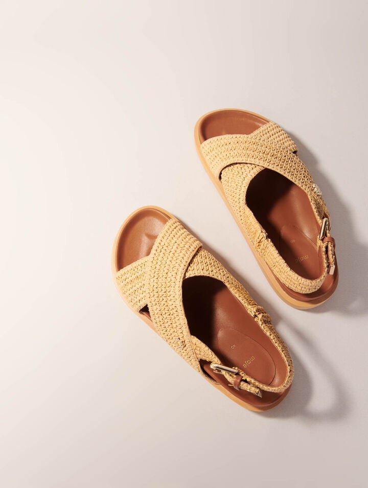 Flache Sandalen in Bastoptik