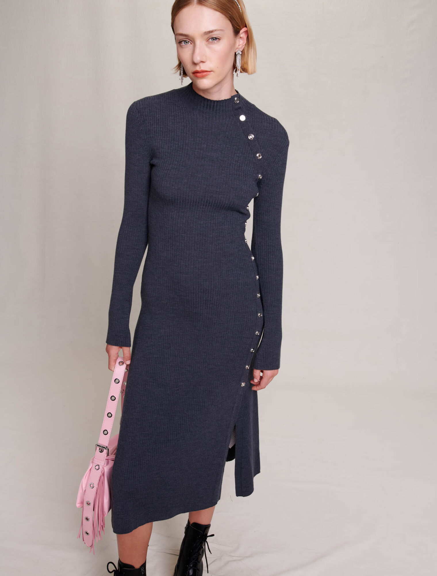 Langes Strickkleid