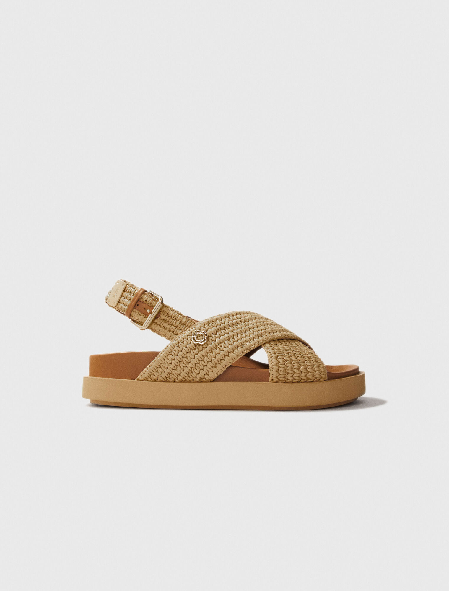 Flache Sandalen in Bastoptik
