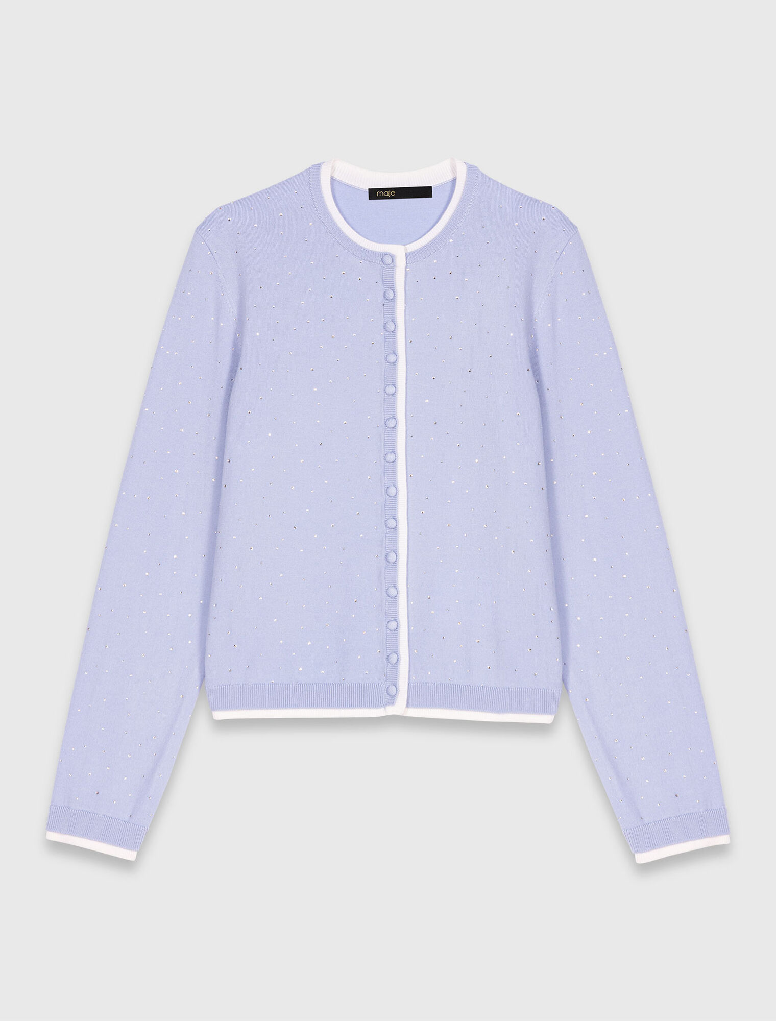 Cardigan aus 100% Wolle mit Strass