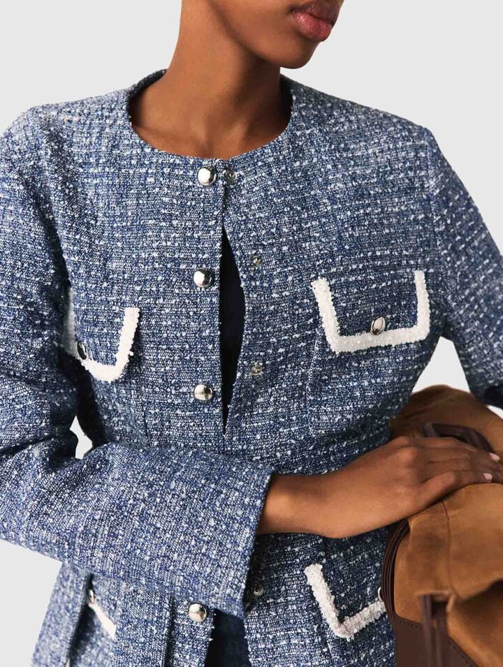 Tweed-Jacke mit 4 Taschen