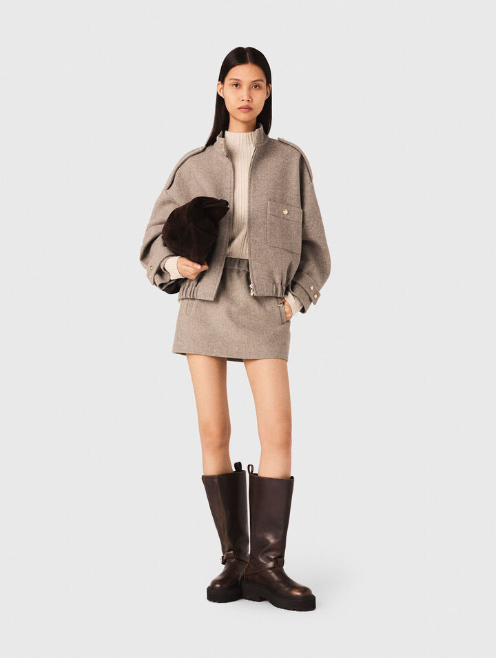 Blouson aus Wollmischung