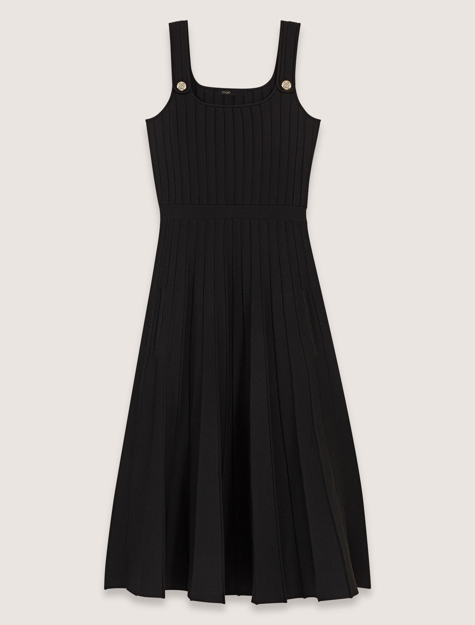 Midi-Kleid aus plissiertem Strick