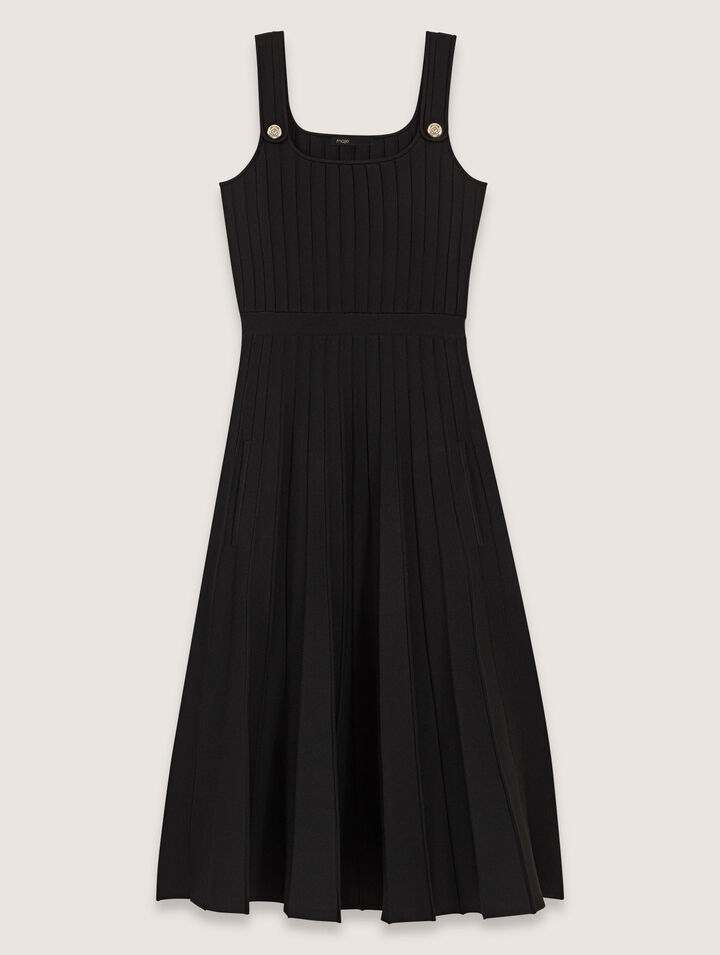 Midi-Kleid aus plissiertem Strick