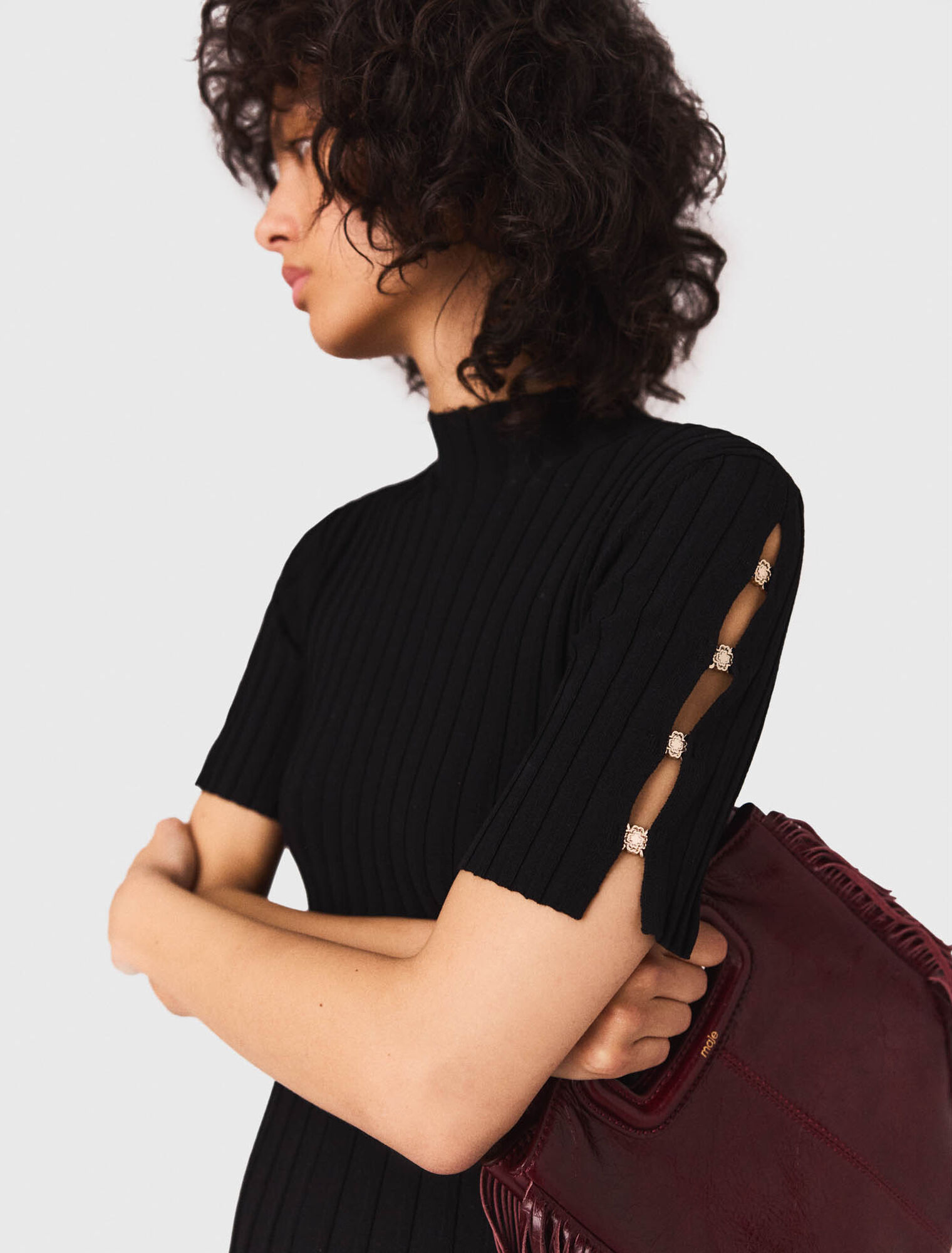 M-Tasche aus Craqulé-Leder