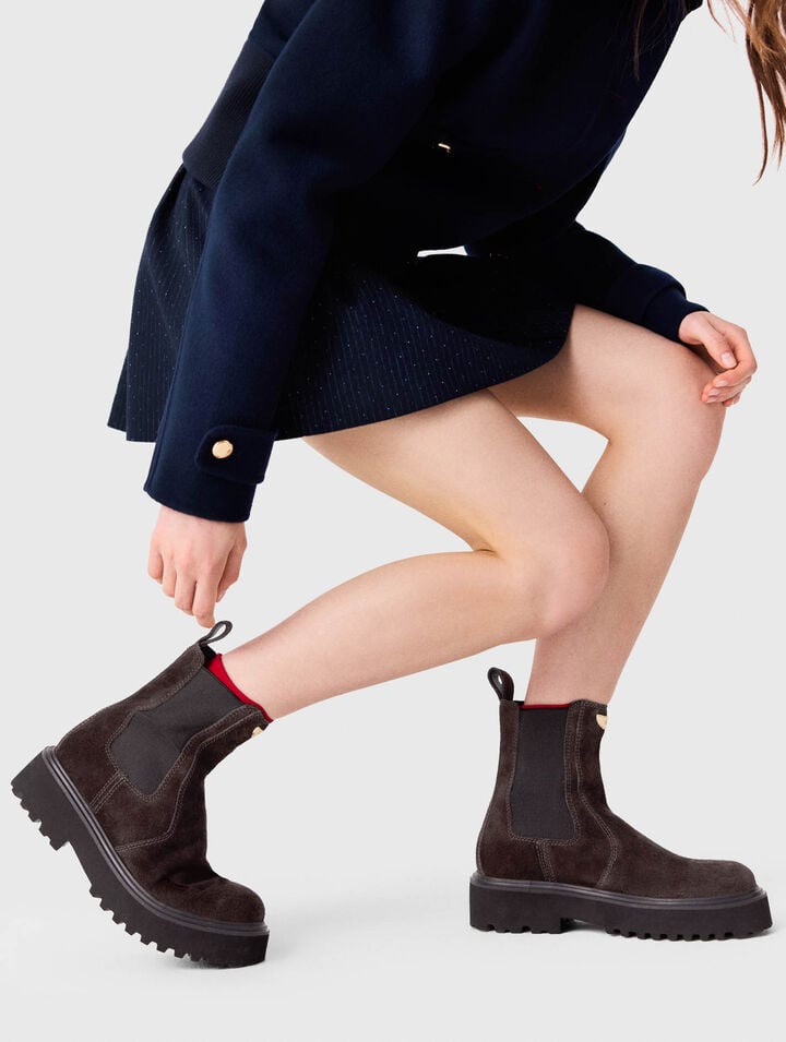Chelsea-Boots aus Veloursleder
