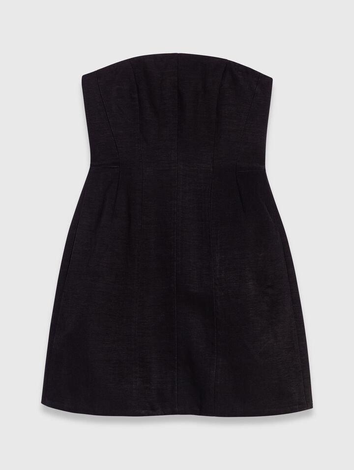 Kurzes Bustierkleid aus Leinen