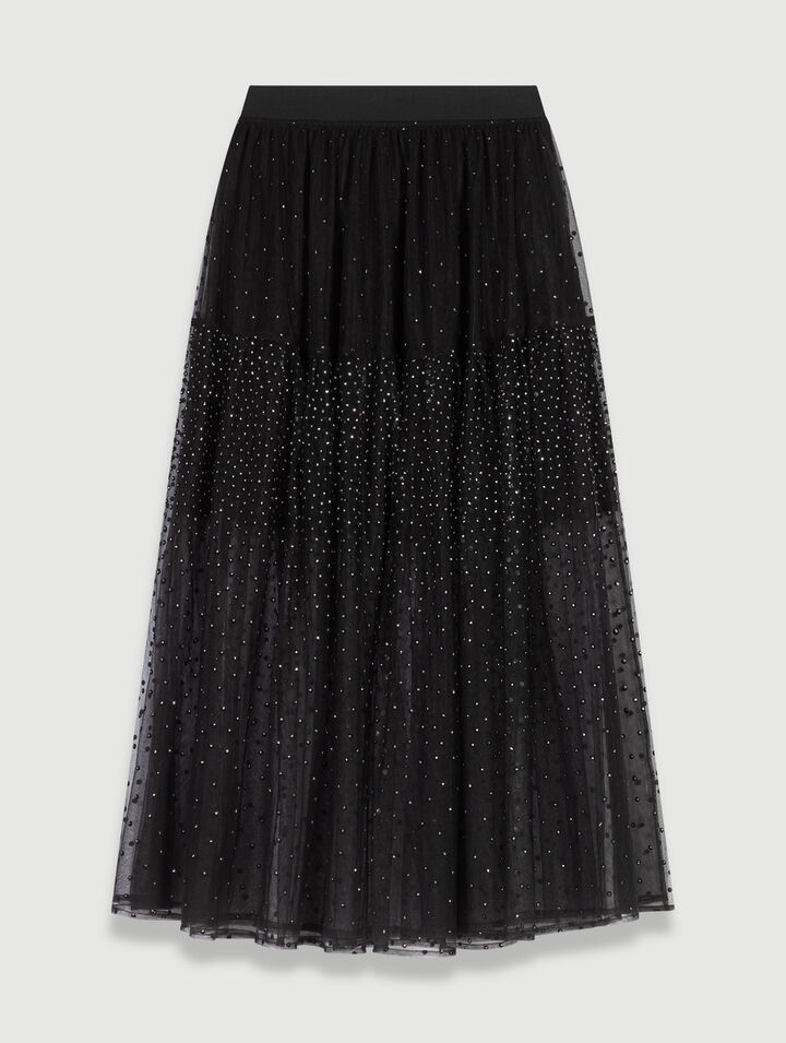 Langer Tüll-Rock mit Glitter