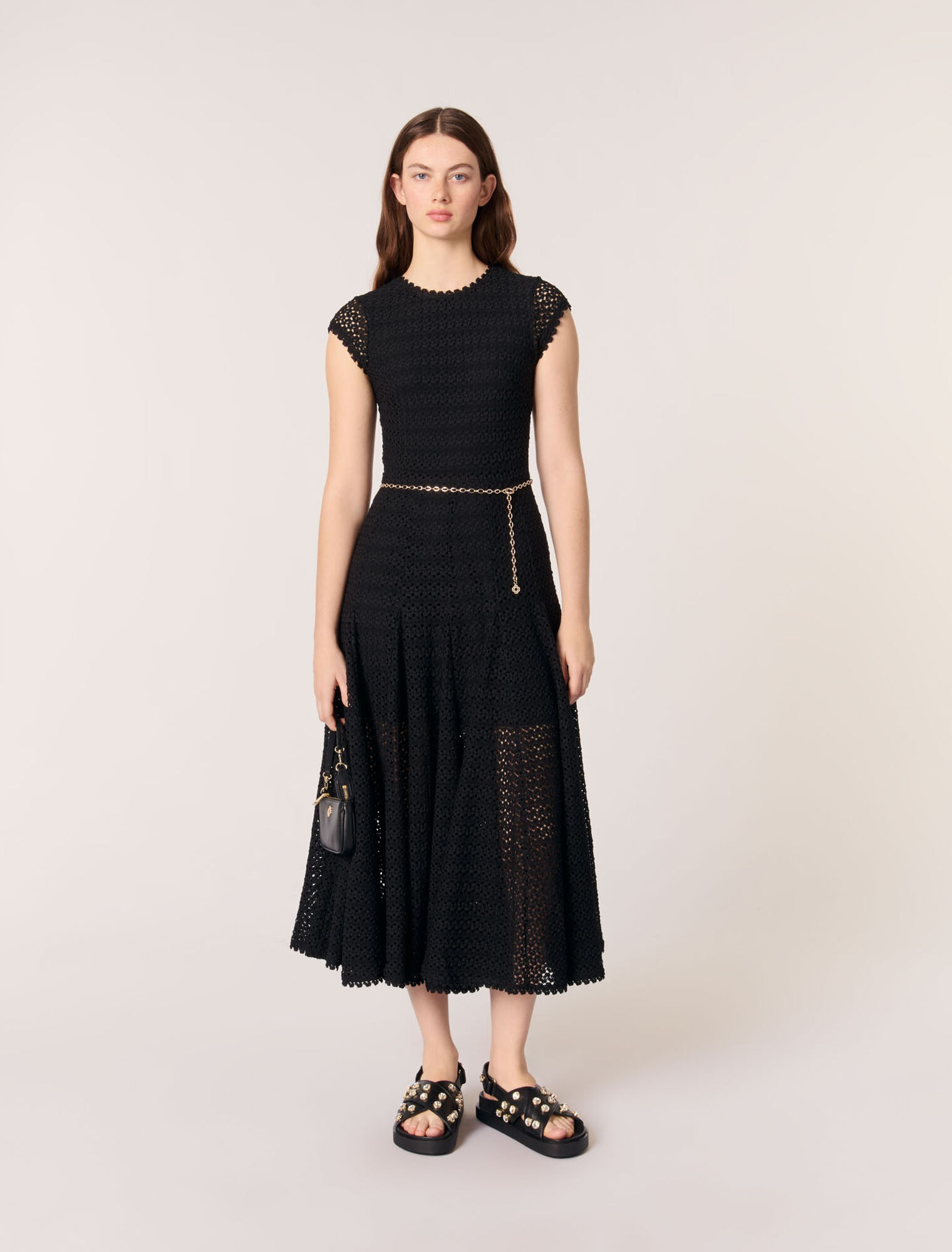 Langes Häkelkleid