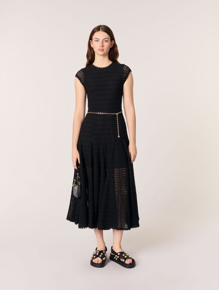 Langes Häkelkleid