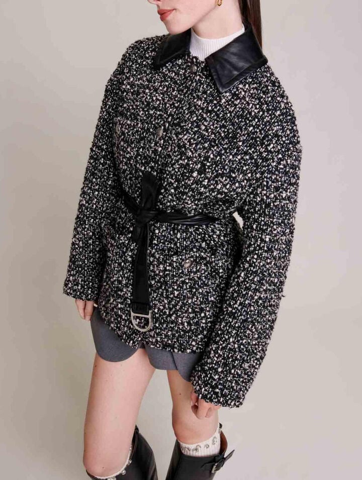 Kurzer Tweed-Mantel