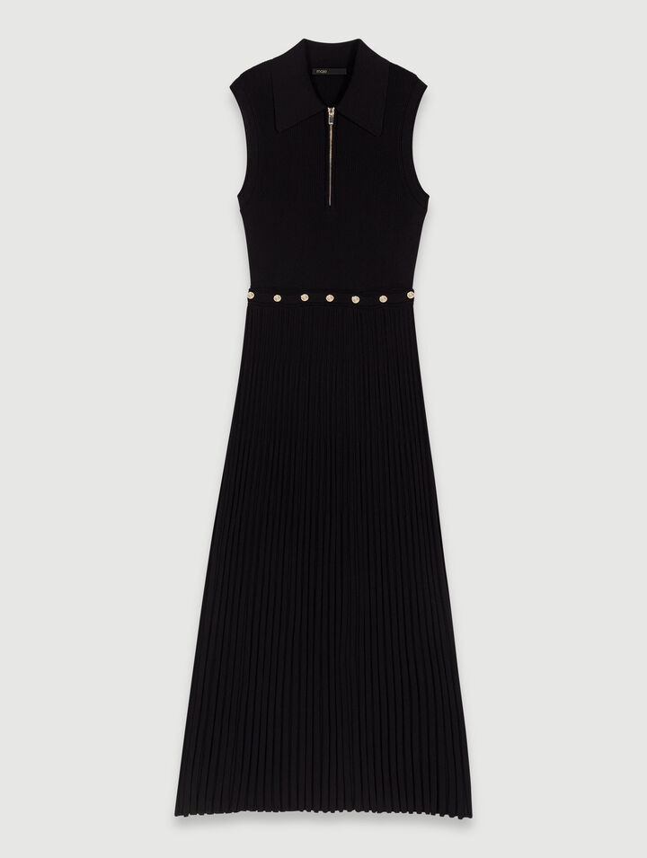 Langes Kleid aus Rippstrick