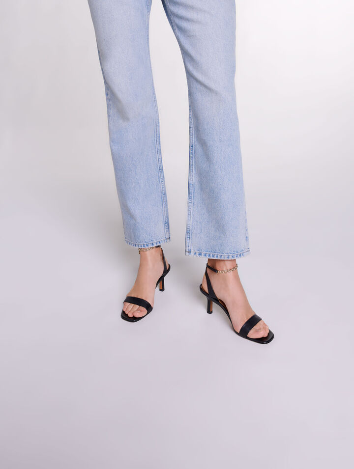 Ledersandalen mit Absatz