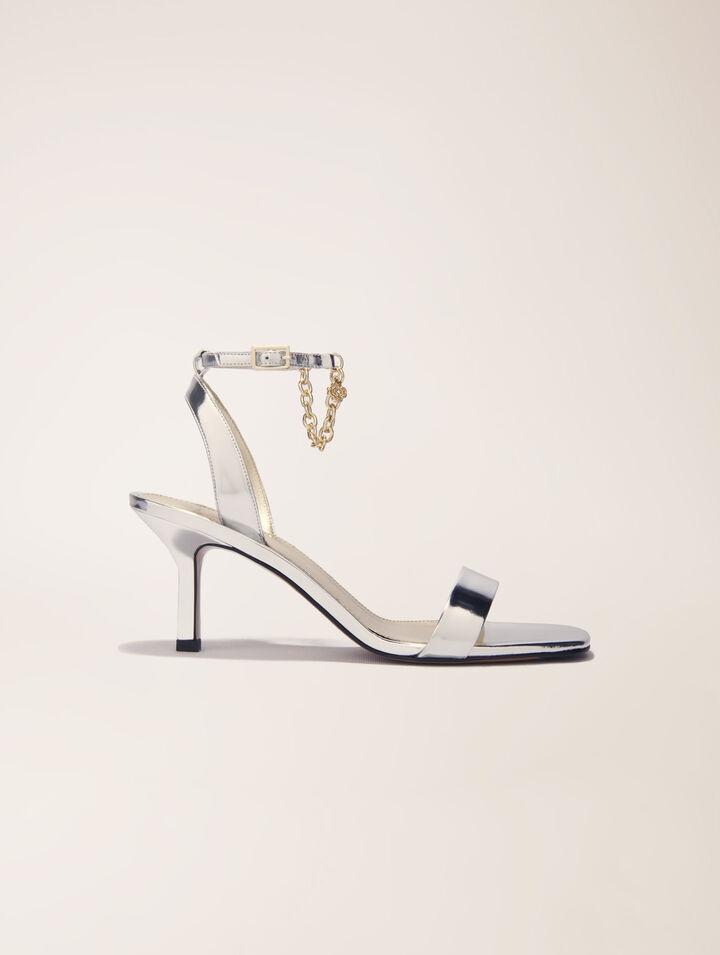 Sandalen mit Absatz aus Leder