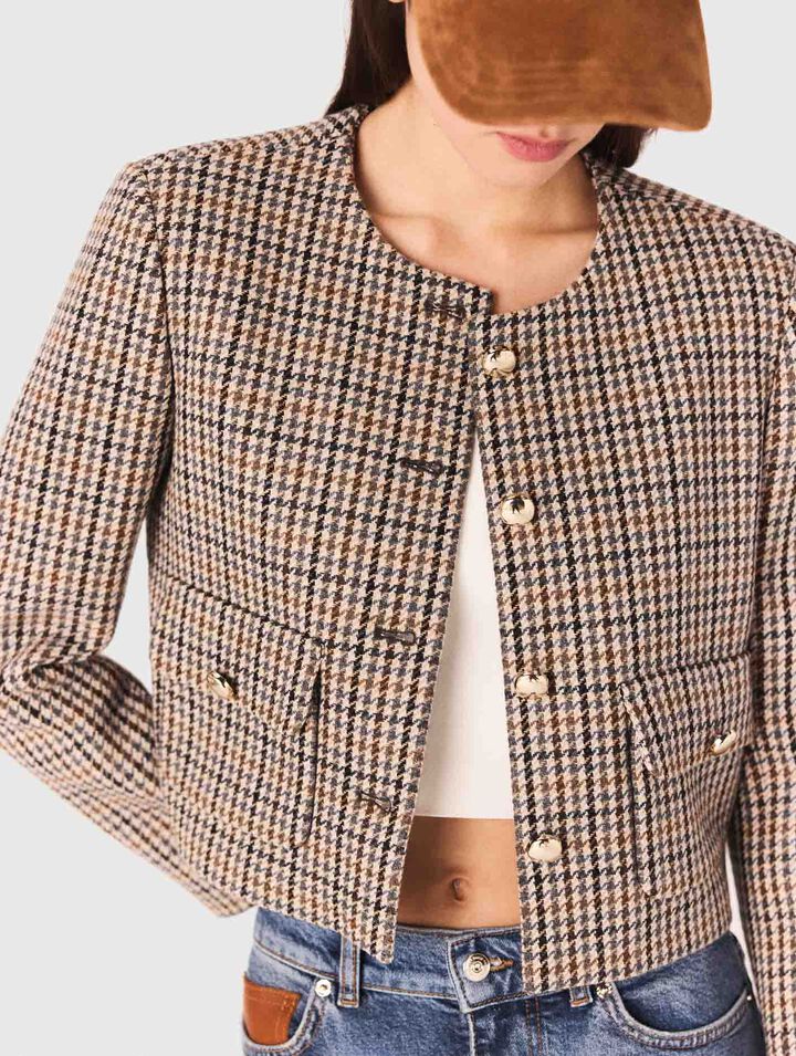 Kurze karierte Jacke