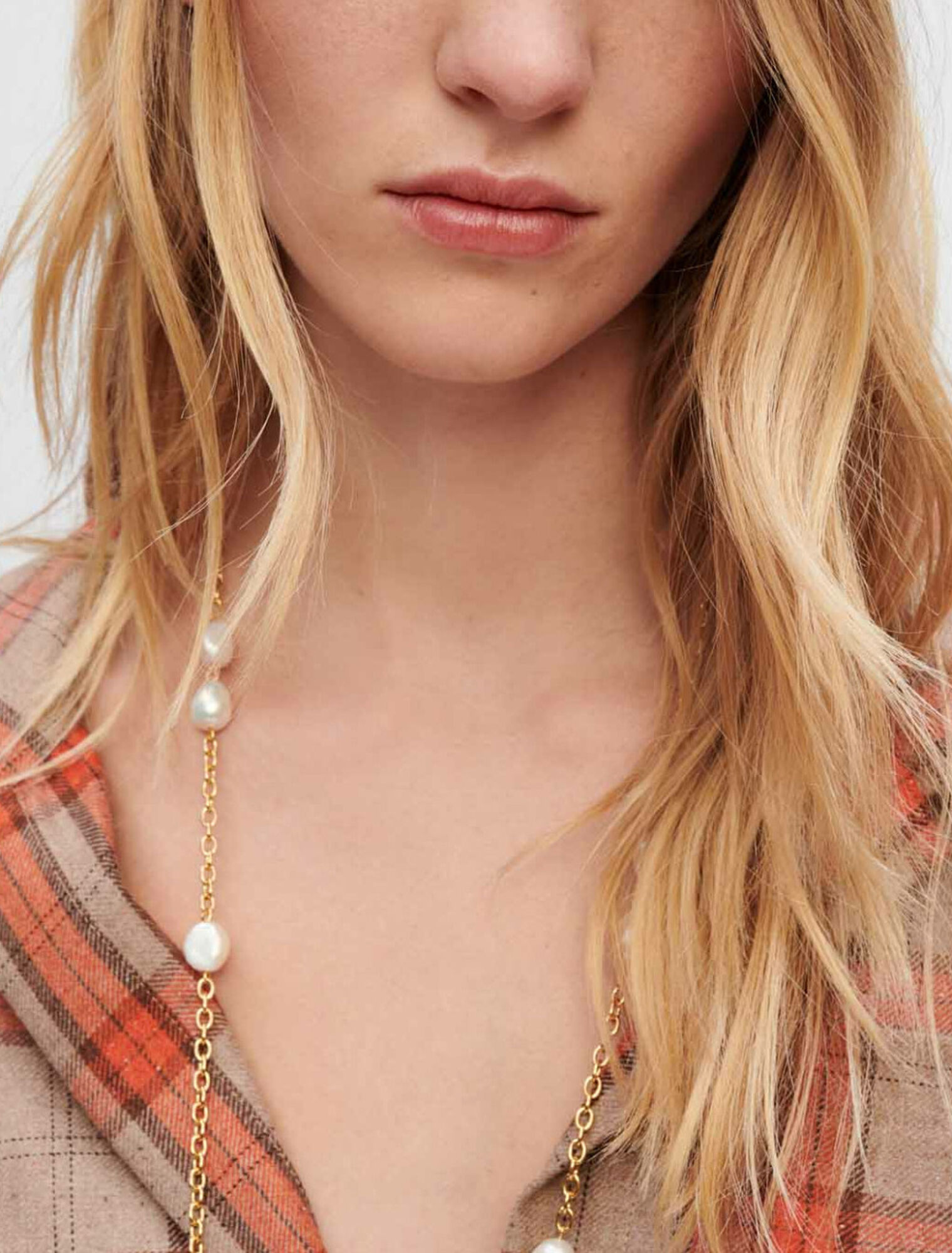 Hemdblusenkleid mit Karos in Orange