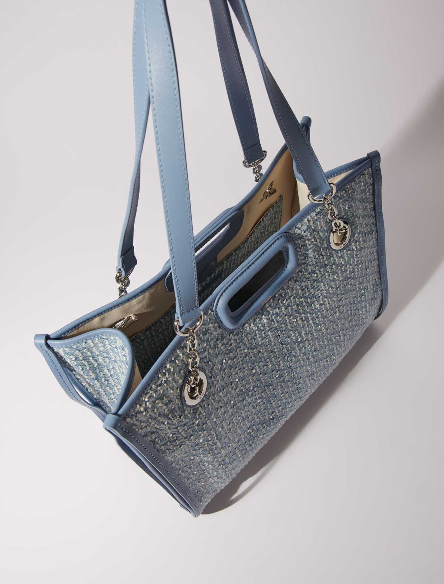 Tragetasche aus Denim und Strass