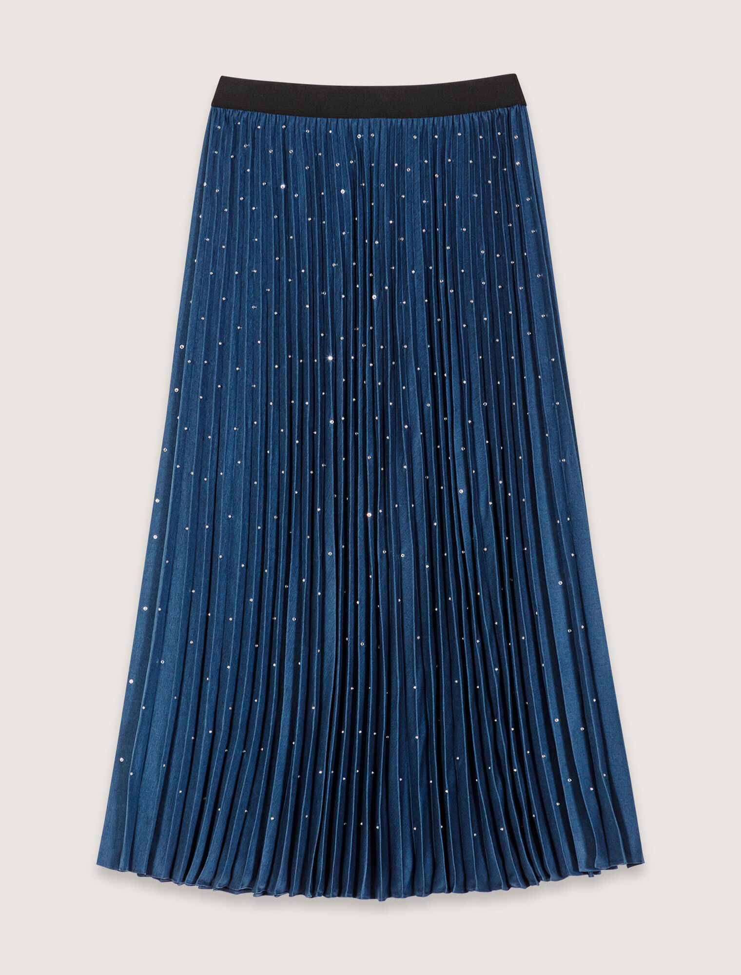 Langer Plisseerock mit Studs