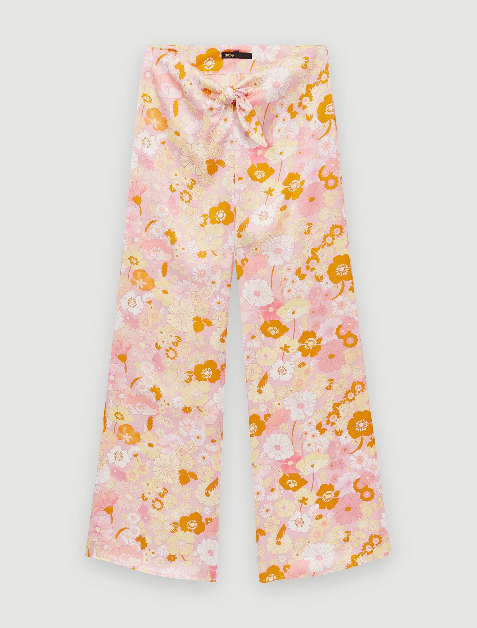 Fließende Hose mit Flower-Power-Print