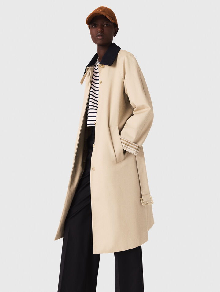 Trenchcoat mit Kontrastärmeln