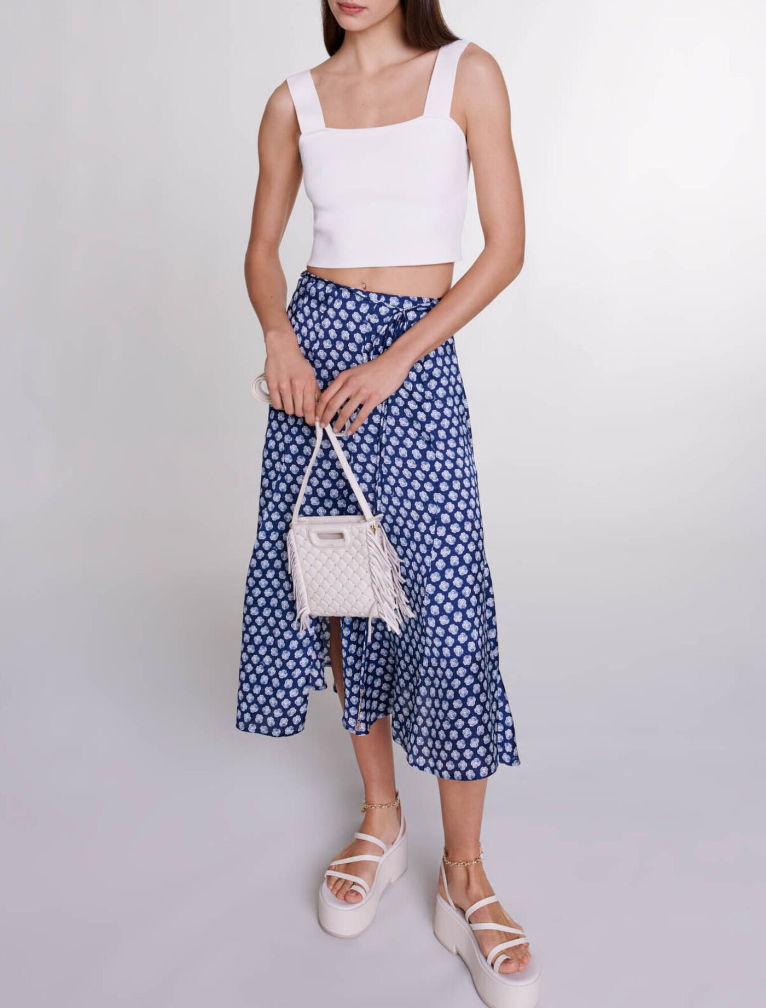 Halblanger Satinrock