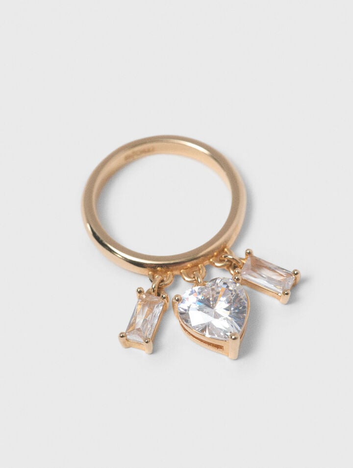 Goldfarbener Ring mit Strass