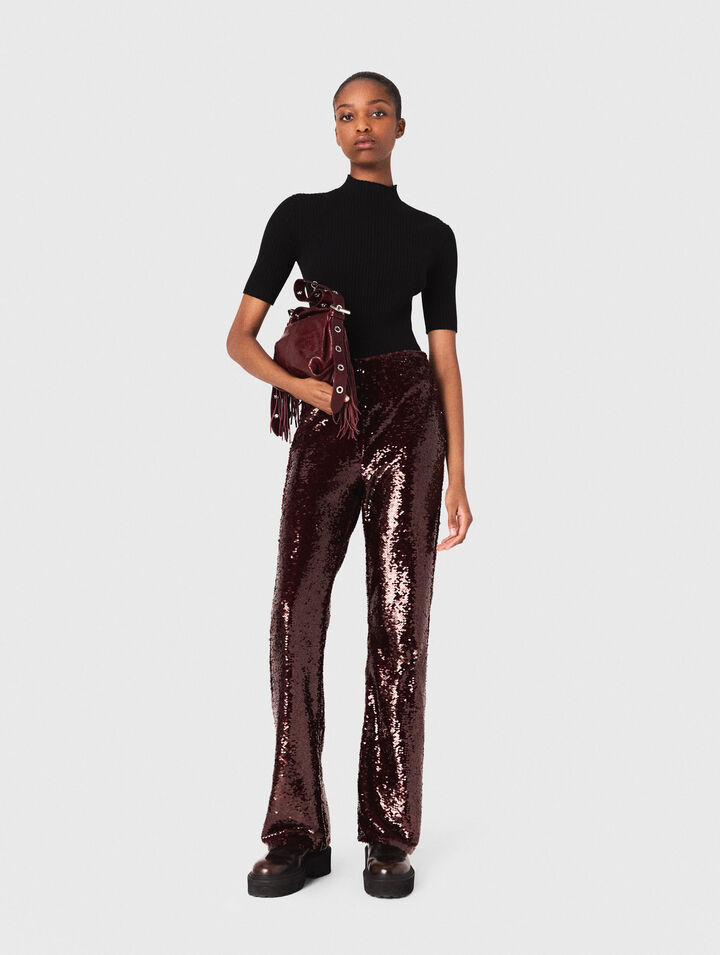 Bestickte Hose mit Pailletten