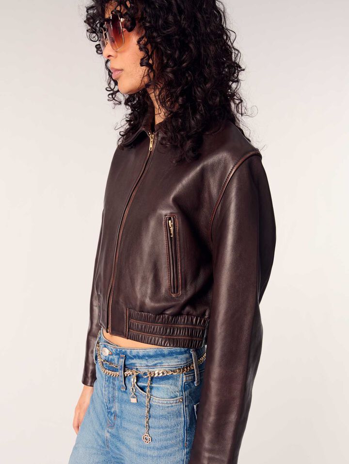 Jacke aus Leder im Vintage-Look