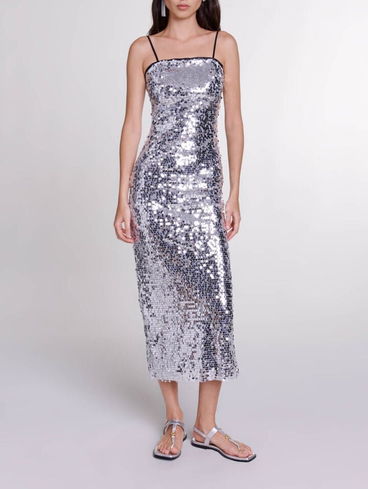 Langes Kleid mit Palletten