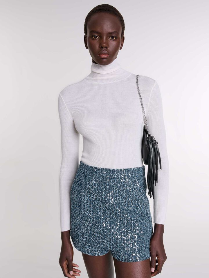 Trompe-l'Oeil-Shorts aus Tweed