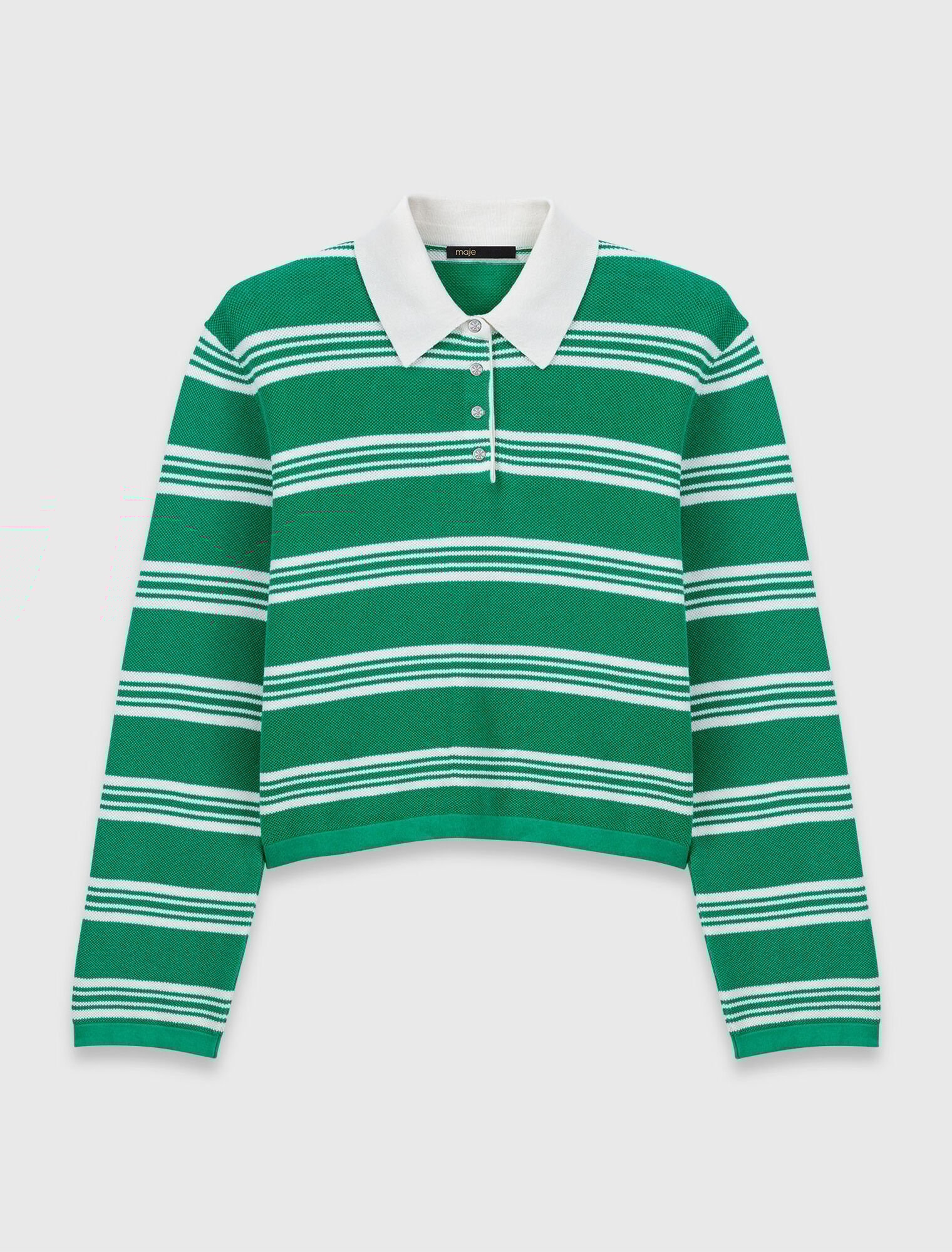 Kurzer gestreifter Polopullover