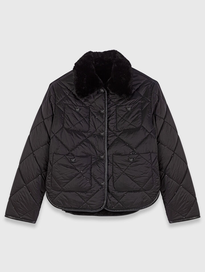 Wende-Daunenjacke mit Pailletten