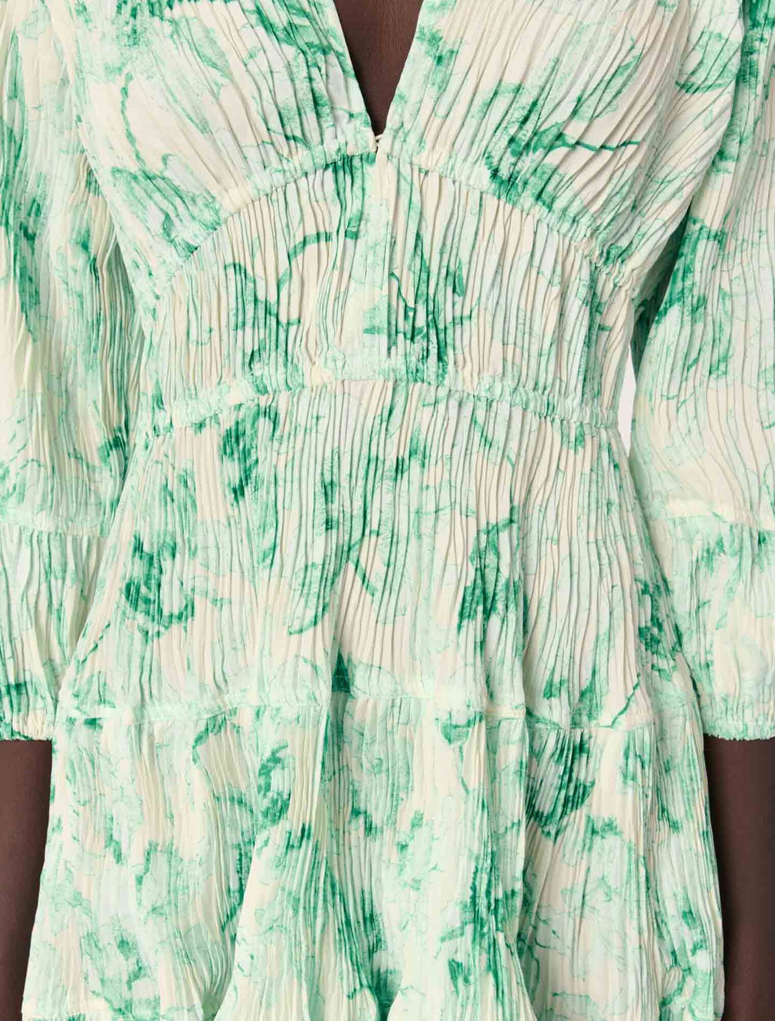 Kurzes plissiertes Kleid mit Print