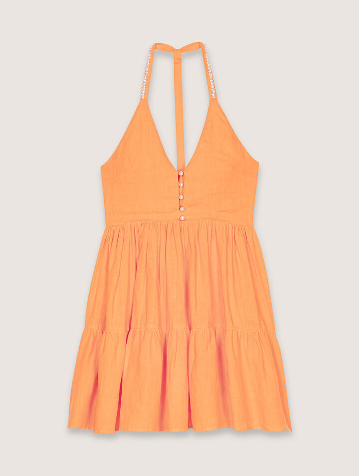 Kurzes Leinenkleid